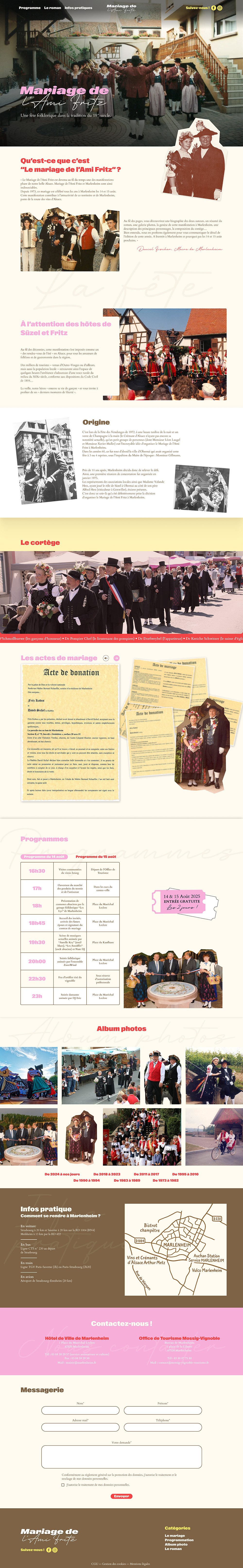 Homepage web Mariage de l'ami Fritz Desktop